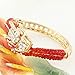 EVER FAITH® Gold-Tone Dragon Bracelet Red Austrian Crystal