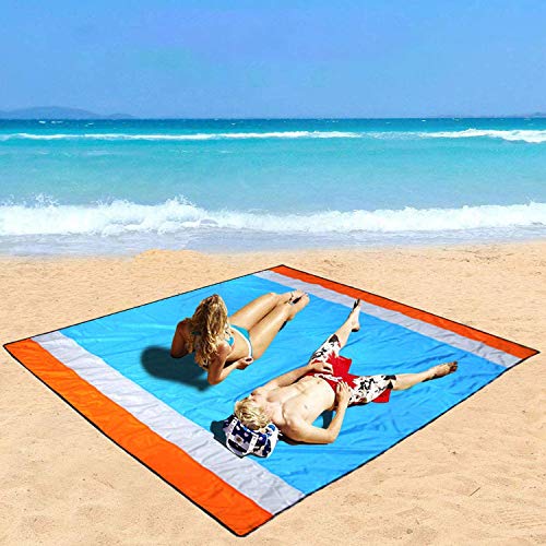 Mumu Sugar Sand Free Beach Blanket, 79''×83'' Extra Large Outdoor