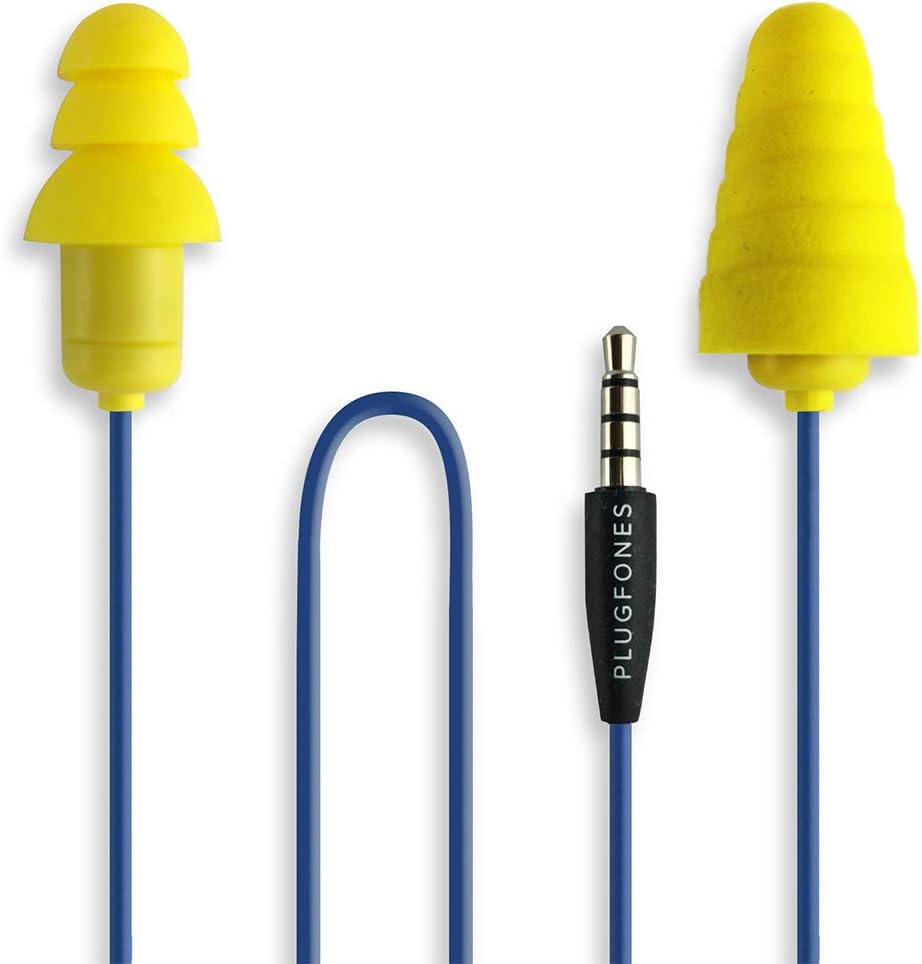 PlugFones Guardian Series Ear Plugs with Built In Headphones Silicone