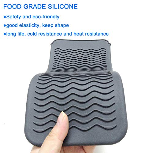 Heat Resistant Silicone Mat Pouch and Hair Clips, Lessmon Hair Styling Tools for Curling Irons, Hair Straightener, Flat Irons, Height 11.5 & Width 6 Inches, Food Grade Silicone, Gray+Pink