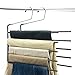 Nature Smile Clothes Pants Hangers 2pack - Heavy Duty Multi Layers Metal Pant Slack Hangers,Non-Slip 5-Tier Open-Ended Stacked Pants Hanger Rack Closet Storage Organizer for Trousers Scarf Towel
