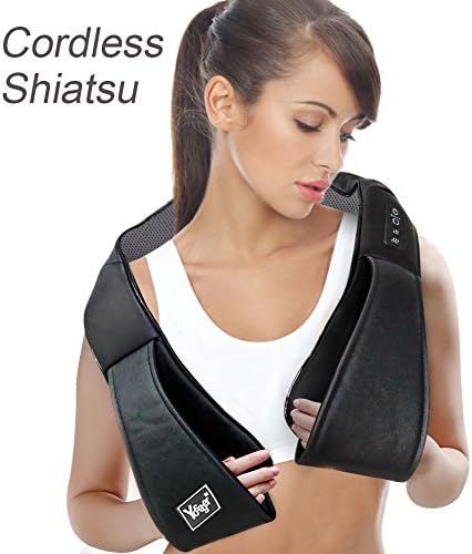 yosager Cordless Rechargeable Shiatsu Shoulder Massager Shiatsu Neck Back Massager with Heat Kneading Massager for Neck, Shoulder, Back, Foot Pain (Wireless)