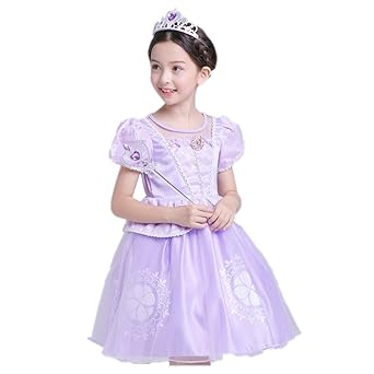 Das beste Sofia Rapunzel Kostüm Kinder Glanz Kleid Mädchen Weihnachten Verkleidung Karneval Party Tangled Halloween Fest Lila
