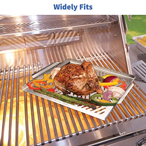 Extreme Salmon BBQ Grill Pan for Vegetables, Grill Topper Stainless
