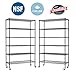 BestOffice 6 Tier Adjustable Wire Metal Shelving Rack, 82x48x18-Inch, Black (2)