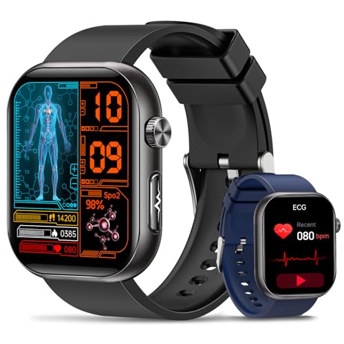 2026 Nuovo Smartwatch Uomo con ECG, HRV, 𝐆li𝐜𝐞m𝐢𝐚, Pressione Sanguigna, 1,97" AMOLED Salute Orologio Fitness con Monitoraggio 24H Cardiofrequenzimetro, SpO2, Sonno, BMI, Temperatura, iOS Android