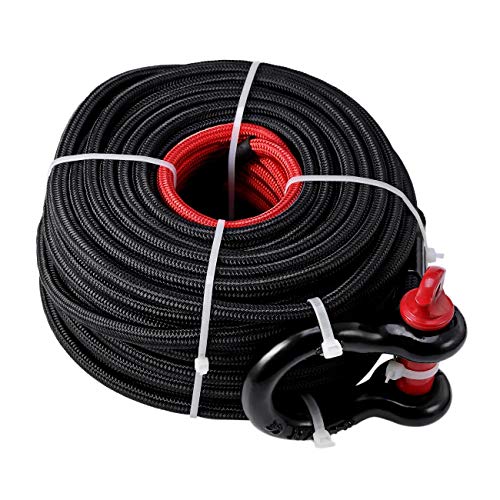 ALAVENTE 95ft x 3/8" Synthetic Winch Rope Line Cable 20500 lb. with Protective Sleeve for ATV UTV Truck Boat Ramsey【Upgrade Version】 - Thumbnail 2