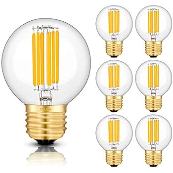 CRLight 6W 700LM Dimmable LED Globe Bulb 2700K Warm White, 60W Equivalent E26 Medium Base LED Filament Light Bulbs, Edison Style Clear Glass G16 Globe Bulb, 360 Degree Beam Angle, 6 Pack