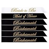 Nymph Code Bachelorette Party Satin Sash Set - 6 Pcs Bride Shower Favors Inluding 1 Pcs Bride To Be & 4 Pcs Bridesmaids & 1 Pcs Maid Of Honor Sash for Wedding Party Decorations Supplies(Printing)