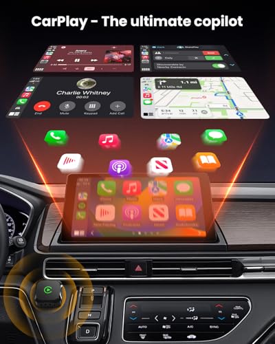 GEEKERA Wireless CarPlay Adapter for Apple: 2026 Model Wireless CarPlay for Car, Convert Cable to Wireless, Compatible with iPhone iOS 12+, USB A/C and Vehicles 2016+, Black