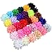 SuZhi 30 Pieces Different Colors Handmade Chiffon Flowers for DIY Headbands Girl Flower Accessories Baby Flower Headband (Multi)