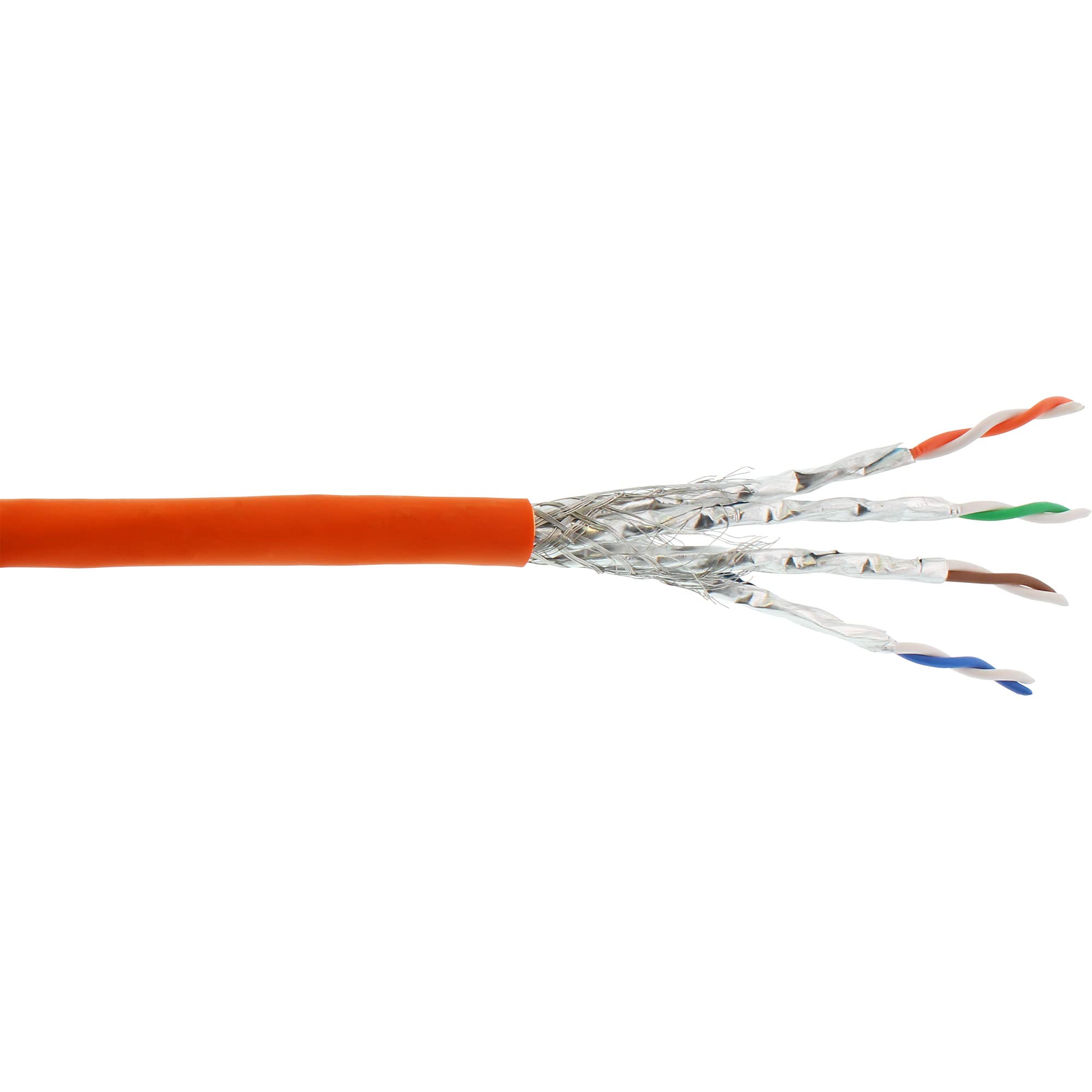 InLine® 70300I Low Smoke Zero Halogen Ethernet Cable Cat. 7 S/FTP (PIMF) 4 x 2 x 0.58 AWG23, 1200MHz, 300 m – Orange