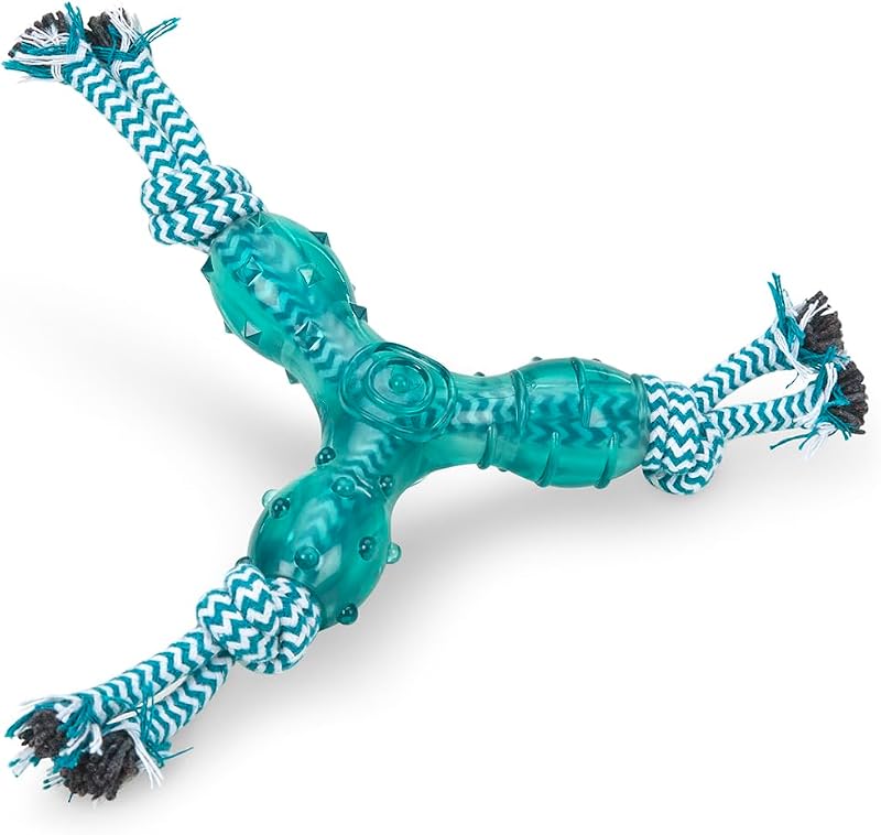 Petface Little Tripod Puppy Chew Toy Blue - Durable Teething Training Aid