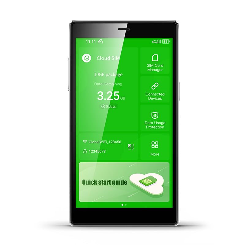 GlocalMe G4 Pro 4G LTE Mobile Hotspot, 5” Touch Screen Worldwide High