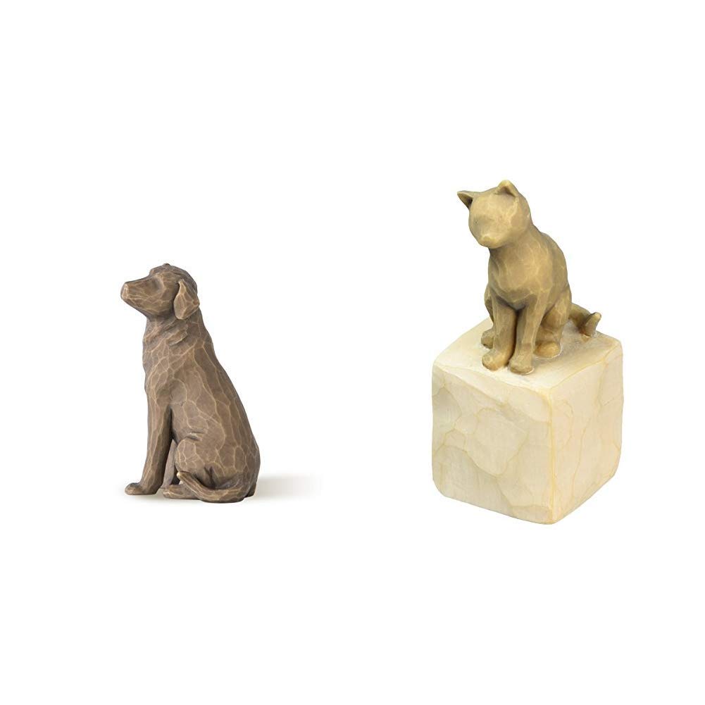 Willow Tree Love My Dog Dark Figurine & Love My Cat Figurine