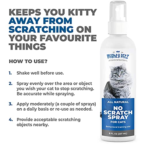 Mighty Petz Cat Repellent Spray for Furniture for Indoor and Outdoor Use No Cat Scratching