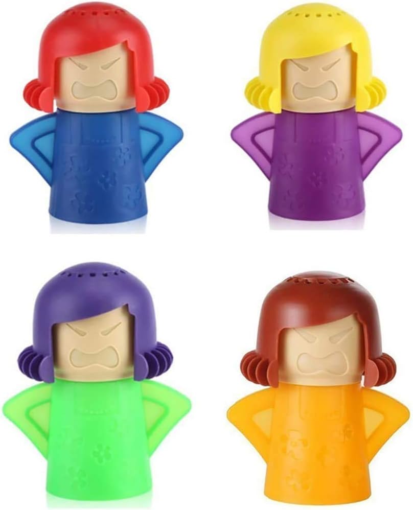 Angry Mom Microwave Cleaner with Vinegar & Water (Set of 2, Blue & Green)