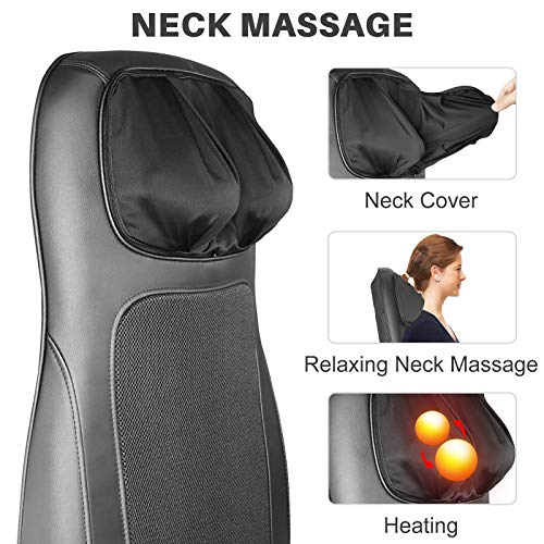 Shiatsu Neck & Back Massager with Heat, Deep Tissue Kneading Massage