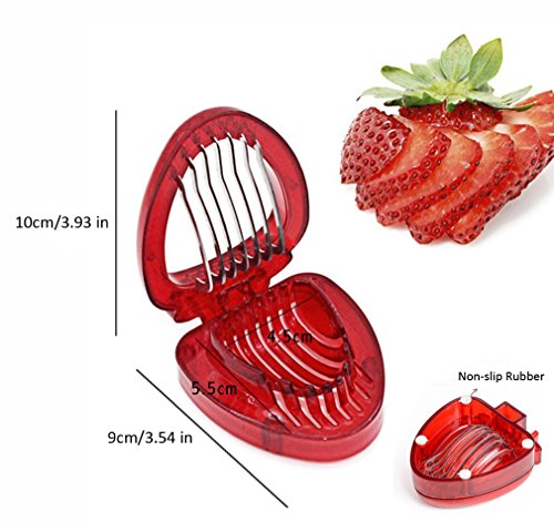 Ruibo Strawberry Slicer/Cutter with Stainless Steel Blades Easy Use Egg Cutter Kitchen Gadgets Tools Set 2 Pack - Thumbnail 4