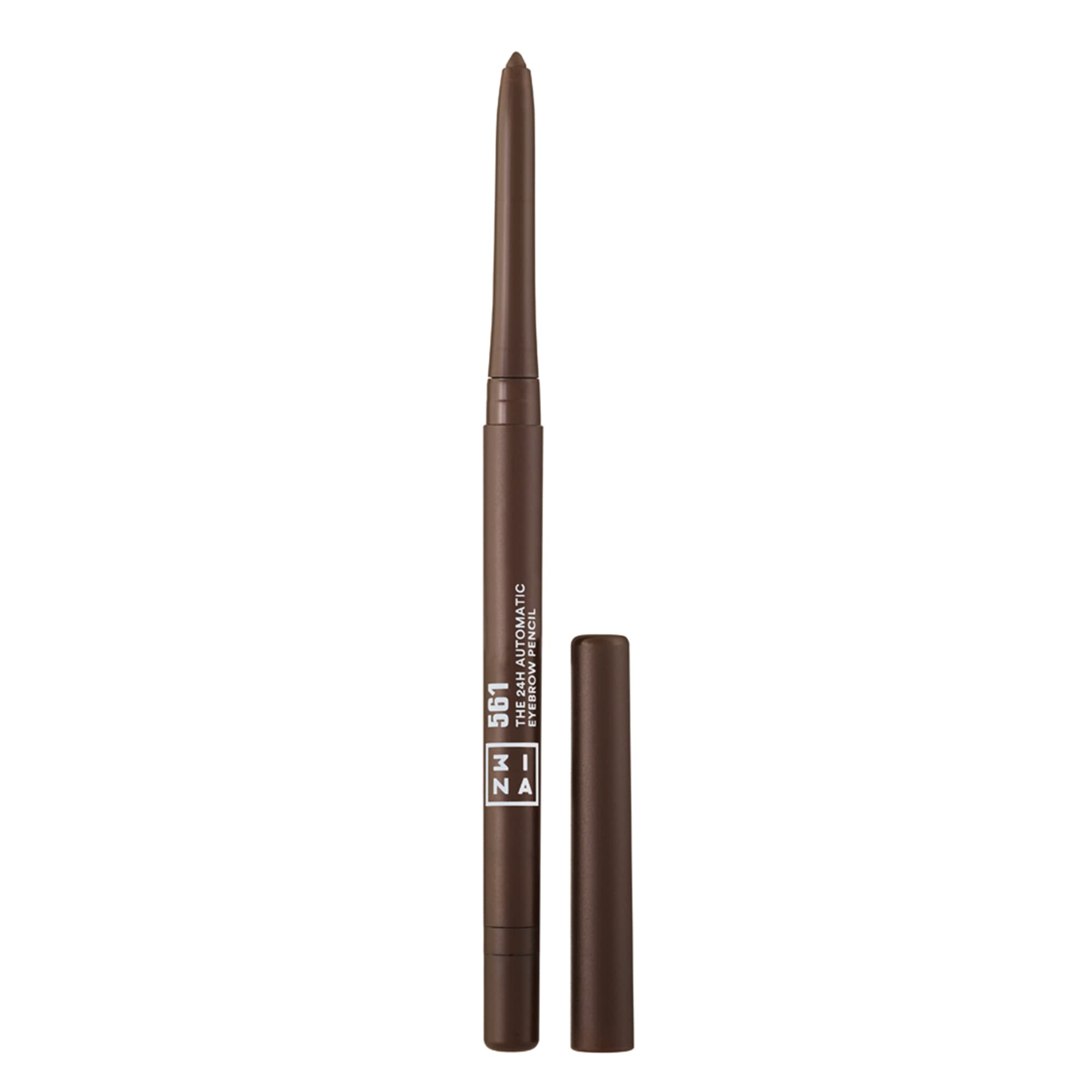 3INA MAKEUP - The 24H Automatic Eyebrow Pencil 561 - Warm brown - 24H Longwearing Waterproof Formula with Built-In Sharpener - Fuller Looking Brows - Precise Tip - Vegan - Cruelty Free