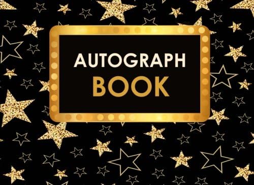 Autograph Book: Celebrity Autograph Book for Adults & Kids, 100 Blank Pages, Starlight Design, Keepsake, Memory Book