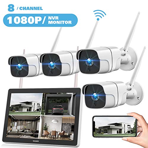 TOGUARD Wireless Security Camera System with 12" LCD Monitor 3TB Hard