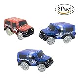 HOERIE Car Track Replacement Toy Car (3-Pack) Glow in the Dark Racing Track Accessories Compatible with Most Tracks,Boys and Girls