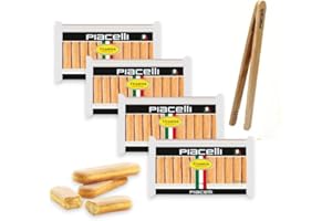 GENERIC Lady Fingers - PIACELLI Sovaiardi Traditionally Baked Ladyfingers Made from Natural Ingredients - Sponge Lady Fingers for Tiramisu - Sweet & Light Champagne Ladyfingers (7 oz Pack of 4)