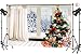 LB Christmas Tree Backdrops for Photography 9x6ft Winter Snow Scene Wooden Floor Christmas Party Photo Background Vinyl Photobooth Studio Props