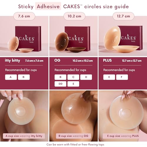CAKES Body® sticky Circle Nipple Covers for Women - The Viral Sticky Boobs With an Adhesive-free nip nook™