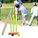 Hamkaw Kids Cricket Set, Cricket Stumps Spring Base,Backyard Cricket Sets - Kwik Cricket -NBR Rubber Water Proof Contents Bat, Ball, Stumps, Bail.