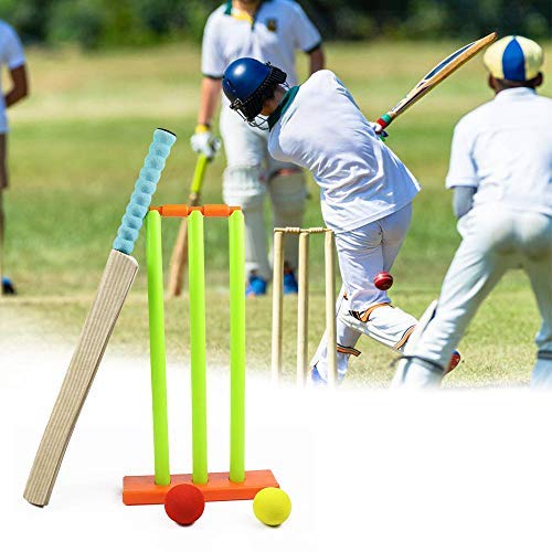 Hamkaw Kids Cricket Set, Cricket Stumps Spring Base,Backyard Cricket