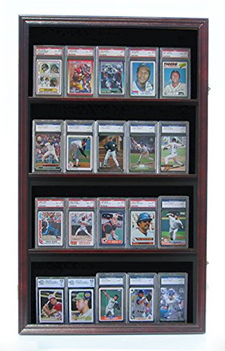 Mahogany Graded Psa Bvg And Sgc Sport Trading Cards Display Case Cabinet