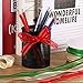 Tatuo 150 Yards Christmas Satin Edge Organza Ribbon Gift Ribbons with Gold Glitter Edges Wrapping Christmas Decoration (Red, Green and Ivory, Each Color 50 Yards)