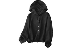 Sun Protection Shirt UPF 50+ Summer Trendy Casual Cotton Linen Hooded Sun Protection Jackets Lightweight Athletic Jacket