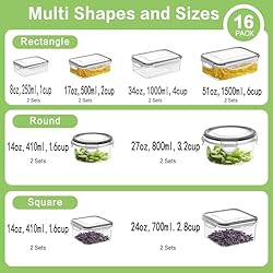 HOMBERKING 32 Pieces Food Storage Containers Set