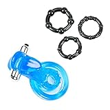 Shootmy Waterproof Dual Pleasure Vibrating Cock Ring for Men, Blue, 0.35 Pound