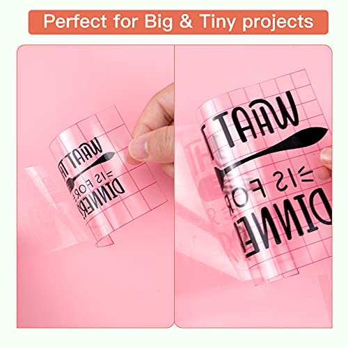 HTVRONT Transfer Tape for Vinyl 12” x 90 FT w/Red Alignment Grid