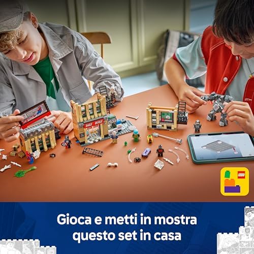 | Marvel Spider-Man vs. Mysterio: il Daily Bugle - Giocattolo dei Supereroi con Action Figure Mech e 7 Minifigure - Regalo di Compleanno per Bambini da 10 Anni in Su e Fan dei Film - 76342