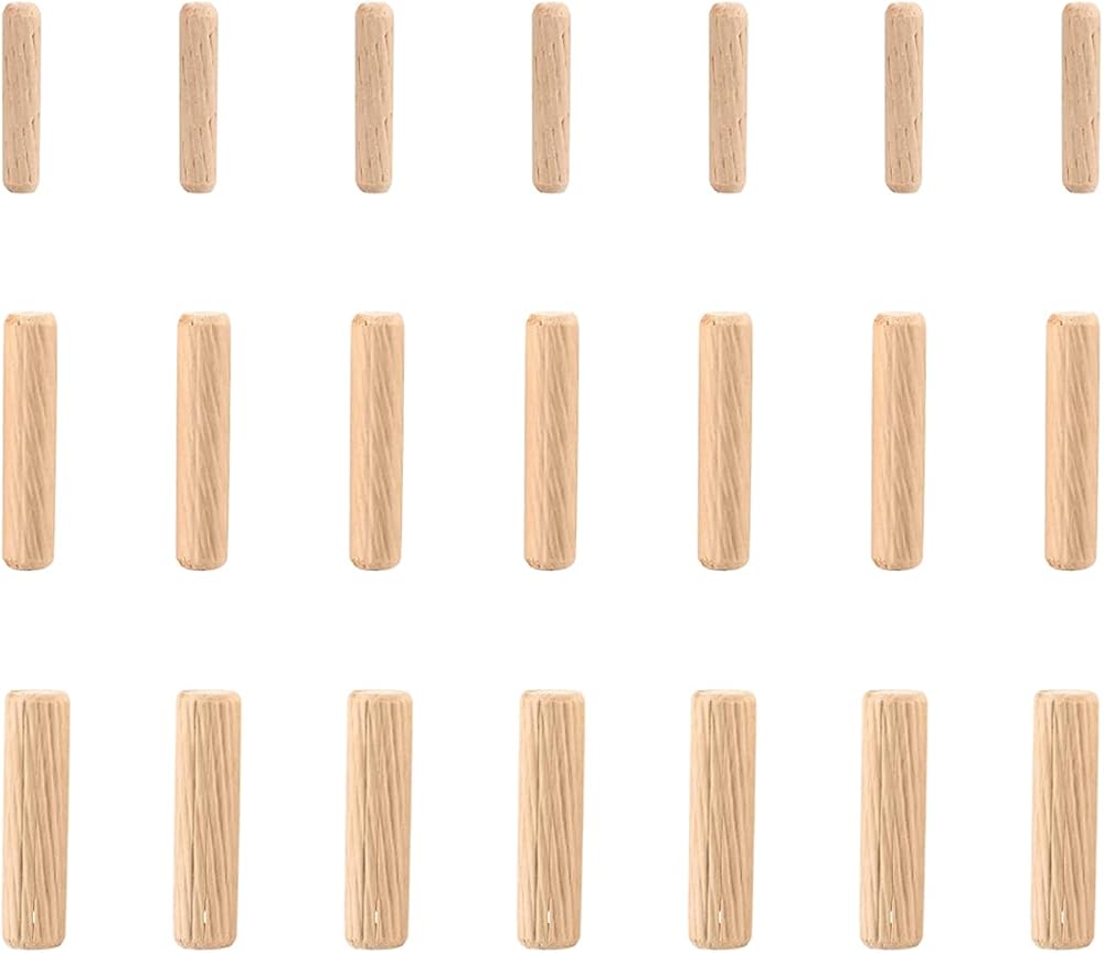 Gunwon 21Pcs Wooden Dowel Pins 6mm 8mm 10mm 40mm Hardwood Dowels Set