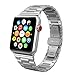 SWEES Stainless Steel Metal Bands Compatible with iWatch 42mm 44mm Series 6 Series 5 Series 4, Series 3, Series 2, Replacement Ultra Thin Slim Link with Metal Clasp, Silver