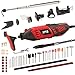 SPTA Professional Variable Speed Rotary Tool Kit with Heavy Duty 170W/1.4A Electric Motor, Universal 3-Jaw Chuck, 10 Attachments & 125 Accessories Included