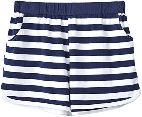 Asherbaby Womens Cotton Knit Striped Boxer Shorts Lounge Sleepwear Pajama Bottom
