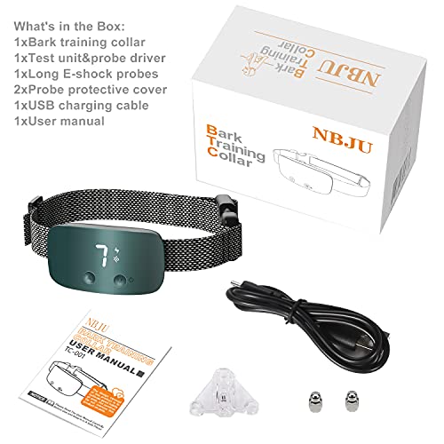 NBJU Bark Collar for Dogs,Rechargeable Anti Barking Training Collar with 7 Adjustable