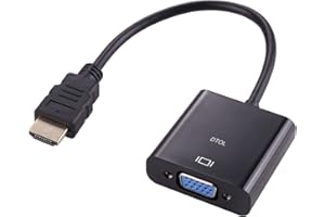 DTOL HDMI to VGA, Gold-Plated HDMI to VGA Adapter (Male to Female) for Computer, Desktop, Laptop, PC, Monitor, Projector, HDT