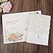 Doris Home Vertical Ivory Classic Style Wedding Invitations Cards Custom with Rhinestone & Laser Cut Flower (50)
