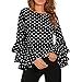 Fashion Women's Blouse Bell Sleeve Loose Polka Dot Shirt Ladies Casual Tops by TOPUNDER