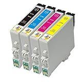 Ink & Toner Geek ® - 4 Pack Remanufactured Replacement Inkjet Cartridges for Epson T060 60 #60 (T060120, T060220, T060320, T060420) For Use With Epson Stylus C68 Stylus C88 Stylus C88Plus Stylus CX3800 Stylus CX3810 Stylus CX4200 Stylus CX4800 Stylus CX5800F Stylus CX7800 (1 Black, 1 Cyan, 1 Magenta, 1 Yellow)