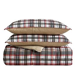 Eddie Bauer - King Comforter Set, Reversible Plaid