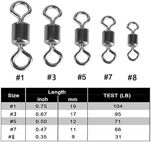 Siasky 200 Stück Angelrollenverbinder, Rollfass Angeln, Edelstahl, korrosionsbeständig, Angelwirbel Tackle Zubehör-Set… – Bild 3